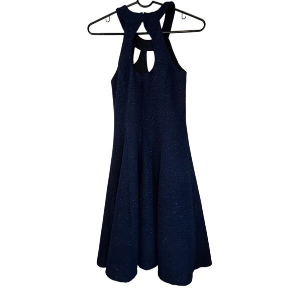Betsy & Adam Navy Cocktail Dress with Jeweled Neckline -  Size 2 - Picture 5 of 13